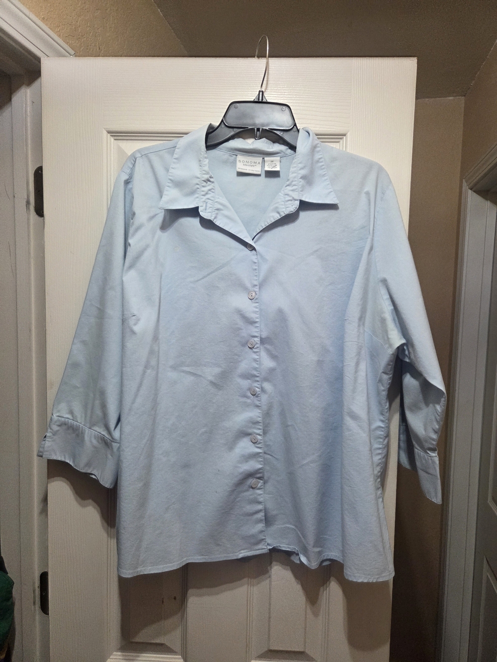 3 for $10, Sonoma Pale Blue Women's Button-Up Shirt